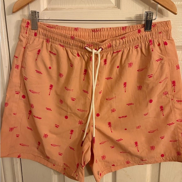 Women's Eddie Bauer Tidal High Rise Shorts - Print in Carrot. Size M - Picture 3 of 6